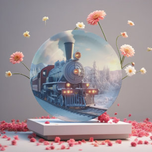 Prato De Papel Natais vintages Expressos na Arte de Férias na Nev