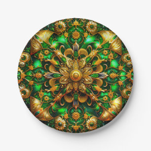Prato De Papel NATAL 3D ~ Ouro verde Bonito ~