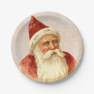 Prato De Papel Natal antiquado alemão de Papai Noel do vintage