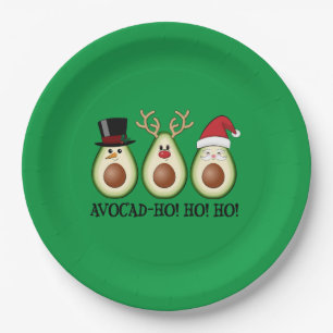 Prato De Papel Natal Avocado Frosty, Rudolph e Papais noeis