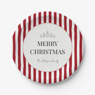 Prato De Papel Natal Clássico Listrado