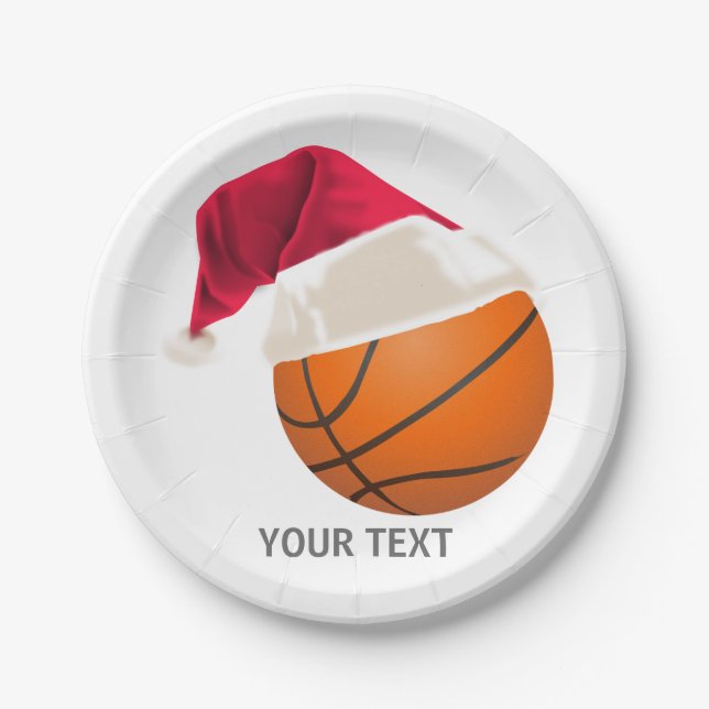Prato De Papel natal de basquete (Frente)