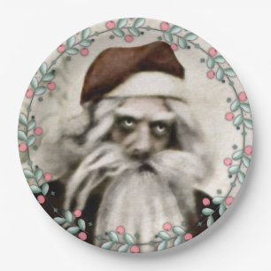 Prato De Papel Natal de Papais noeis assustadores