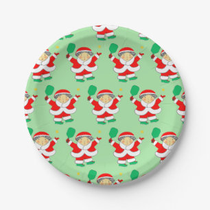 Prato De Papel Natal de Pickleball