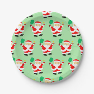 Prato De Papel Natal de Pickleball