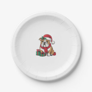 Prato De Papel Natal de Santa Hat em Inglês