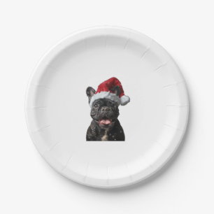 Prato De Papel Natal do Buldogue Francês