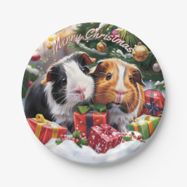 Prato De Papel Natal dos Porcos-guineenses