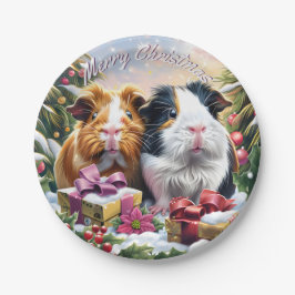 Prato De Papel Natal dos Porcos-guineenses