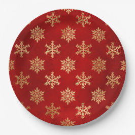 Prato De Papel Natal Dourado Vermelho Elegante