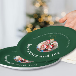 Prato De Papel Natal em Família Foto Amor Paz Alegria 