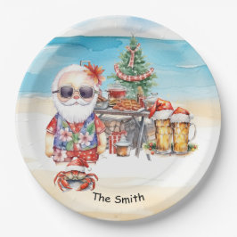 Prato De Papel Natal em julho na praia