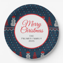 Prato De Papel Natal Feio Simples e Elegante | Nome Personalizado