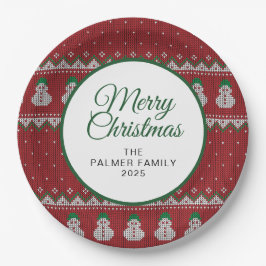 Prato De Papel Natal Feio Simples Elegante | Nome Personalizado d