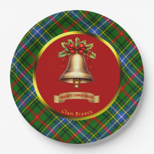 Prato De Papel Natal Personalizado Bisset Tartan