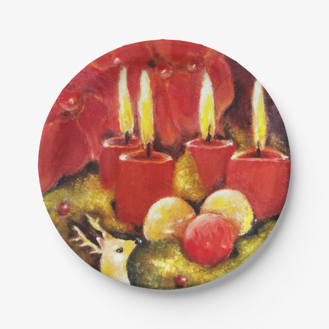 Prato De Papel Natal - placas de papel (Frente)