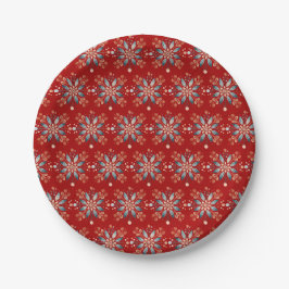 Prato De Papel Natal Red Nordic Folk Cloth Napkin