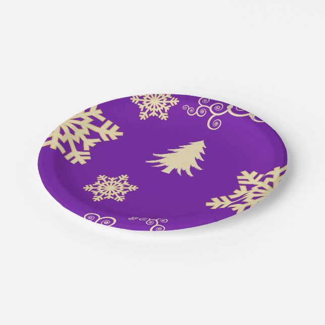 Prato De Papel Natal roxo (Inclinado)