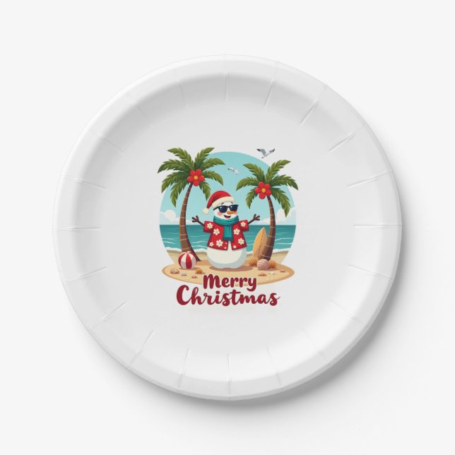 Prato De Papel natal Snowman (3) (Frente)