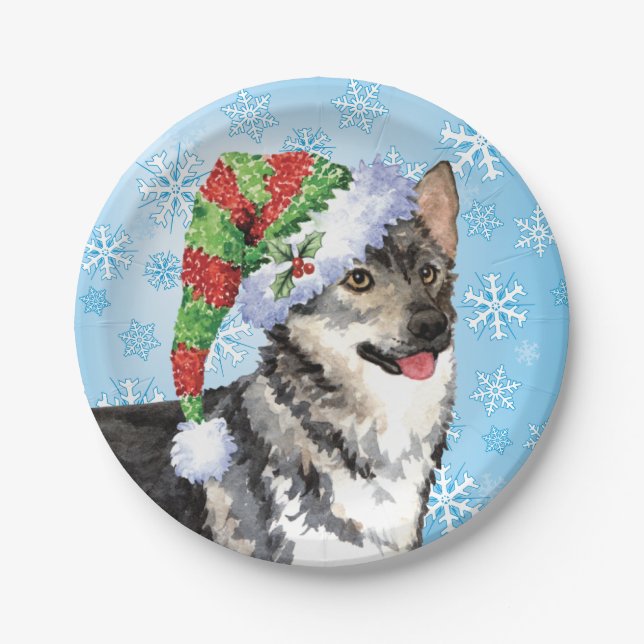 Prato De Papel Natal sueco Vallhund (Frente)