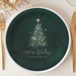 Prato De Papel Natal Verde Elegante