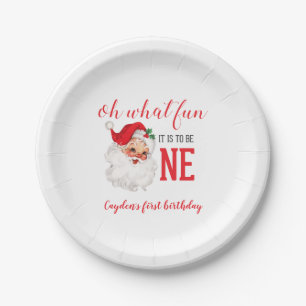 Prato De Papel Natal Vintage Papais noeis Primeiro Aniversário