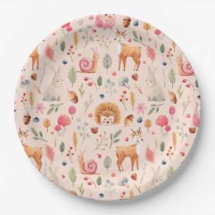 Prato De Papel Natureza na Placa de Papel Rosa