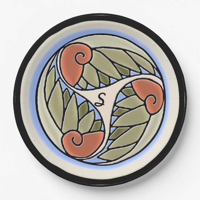 Prato De Papel Nautilus Monogrammed (Frente)