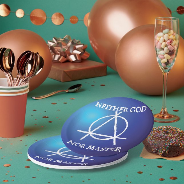 Prato De Papel Nem Deus nem o símbolo da Anarquia Mestre (Criador carregado)