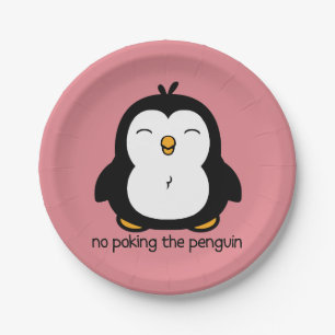 Prato De Papel Nenhum picar o pinguim