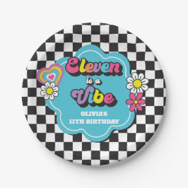 Prato De Papel Neon 90s Retro Eleven é um Aniversário de 11 Vibe