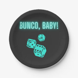 Prato De Papel Neon Aqua Bunco Baby