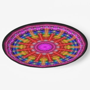 Prato De Papel Neon Medallion