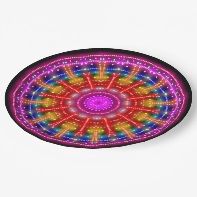 Prato De Papel Neon Medallion (Inclinado)