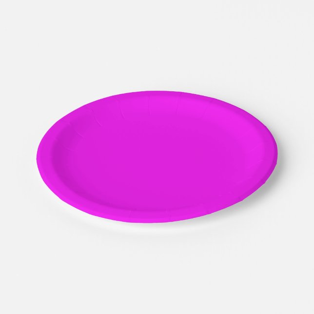 Prato De Papel Neon pink hex code FF00FF Party Plate (Inclinado)