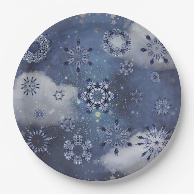 Prato De Papel Neve Azul (Frente)