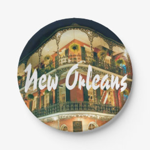 Prato De Papel New Orleans French Quarter Building com Nome