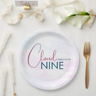 Prato De Papel Nine Chá de panela Azul Suave da Nuvem Whimsical