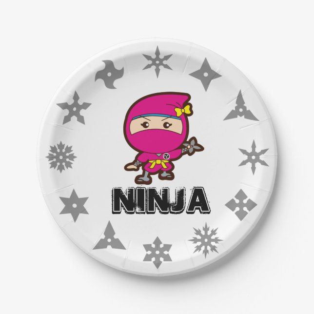 Prato De Papel Ninja Girl (Frente)