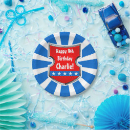 Prato De Papel Ninja Patriotic Warrior Boys - Partido Aniversário