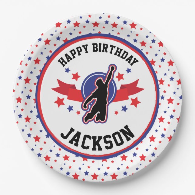 Prato De Papel Ninja Warrior Boys Party (Frente)