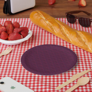 Prato De Papel Nobre burgundy em estilo art déco.