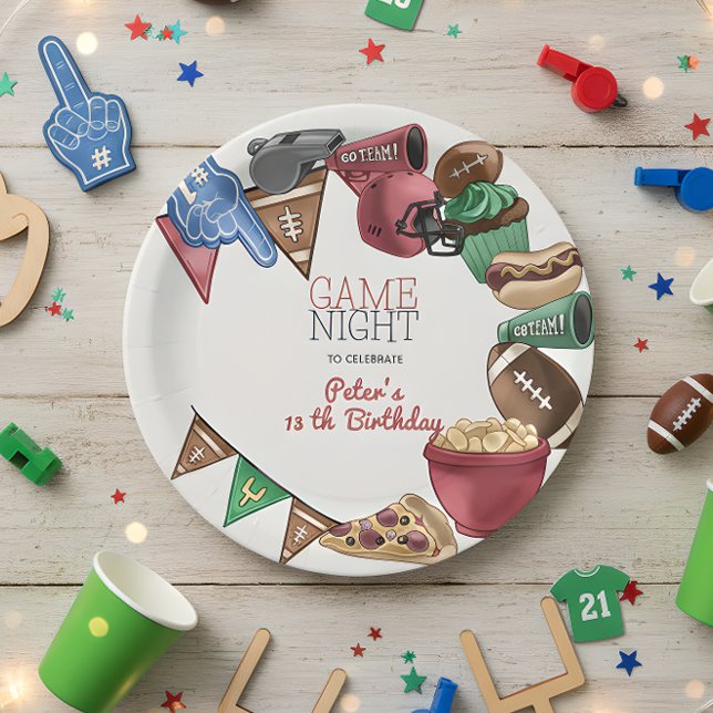 Prato De Papel Noite de jogo futebol aniversário (Criador carregado)
