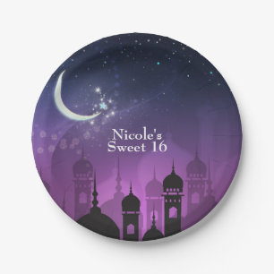 Prato De Papel Noites Árabes Roxo Luar Marroquino