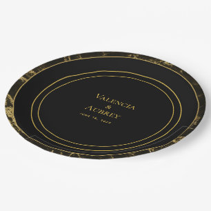 Prato De Papel Noites Em Granite E Dourado Janto De 9 Polegadas