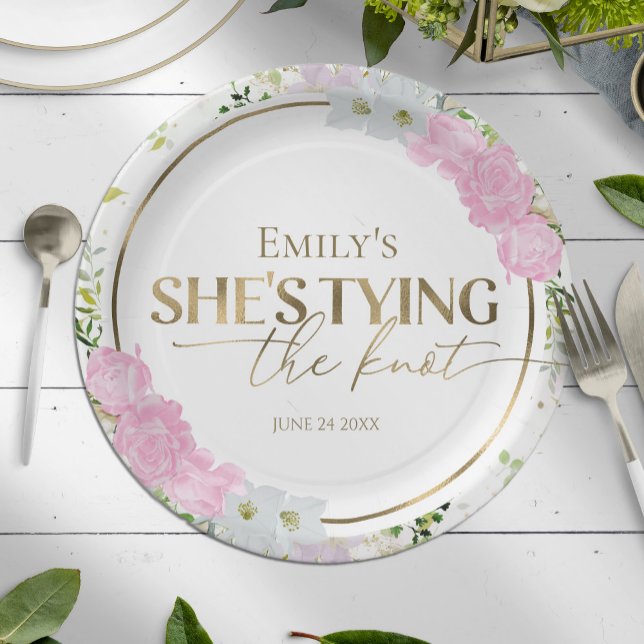 Prato De Papel Noiva de Flor Selvagem Chá de Panela (Criador carregado)