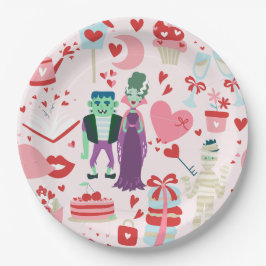 Prato De Papel noiva do monstro rosa Frankenstein múmia