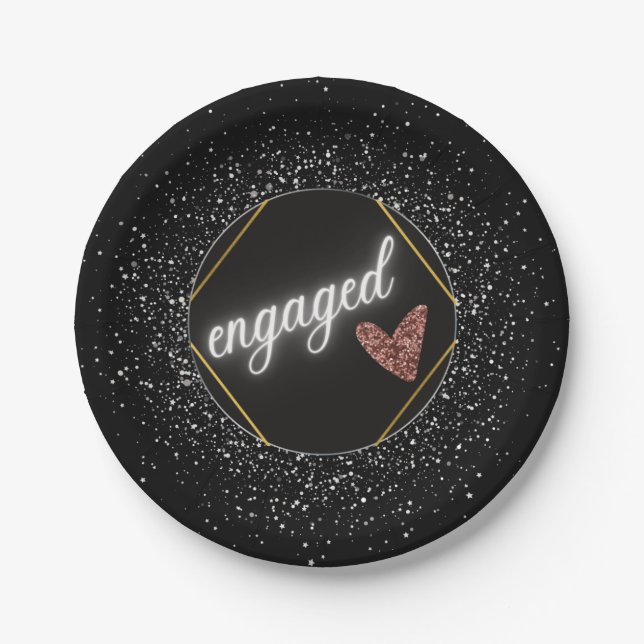 Prato De Papel Noiva Glam Black e Prata   (Frente)