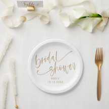 Noiva Moderna Dourada Script & Branco