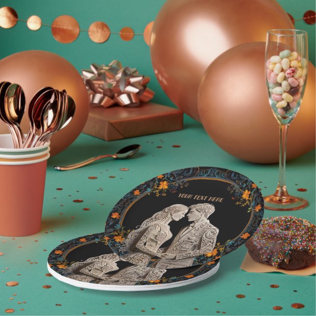 Prato De Papel Noiva & Noivo Casamento Personalizado  (Múltiplo)